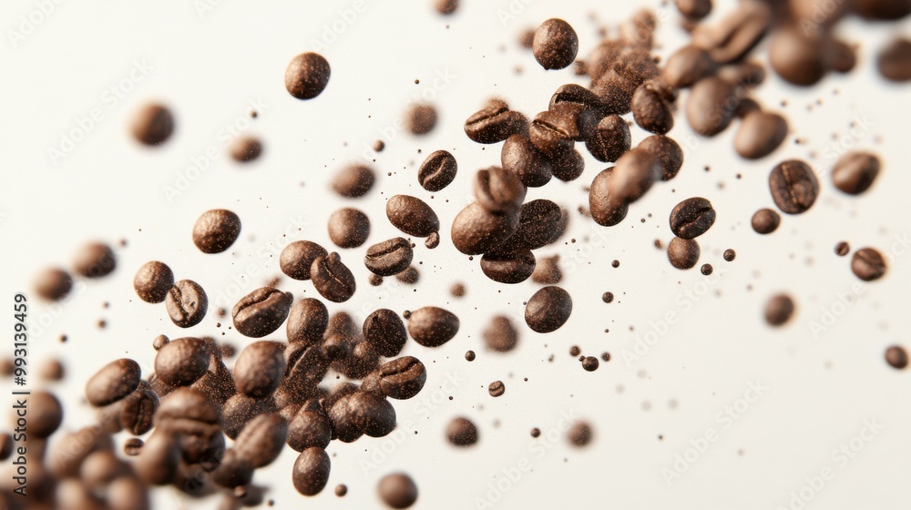 Coffee Beans in Pointillism Art Style Coffee Beans in Pointillism Art Style