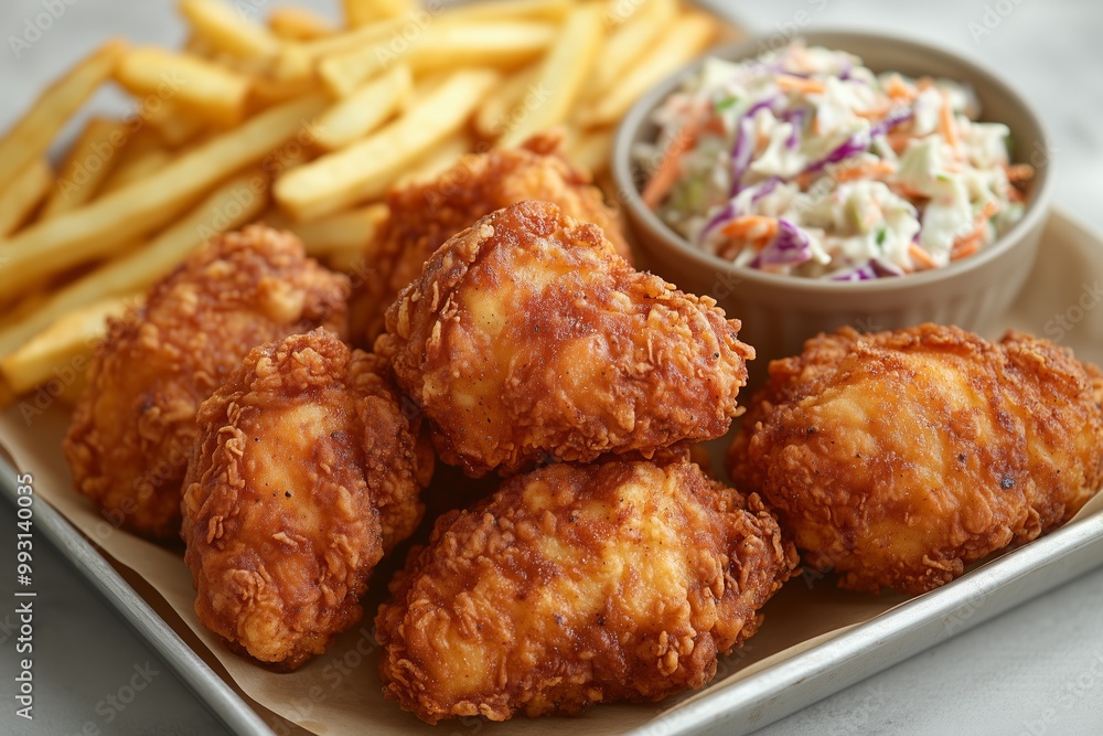 Classic Fried Chicken Meal with Fries and Coleslaw Classic Fried Chicken Meal with Fries and Coleslaw