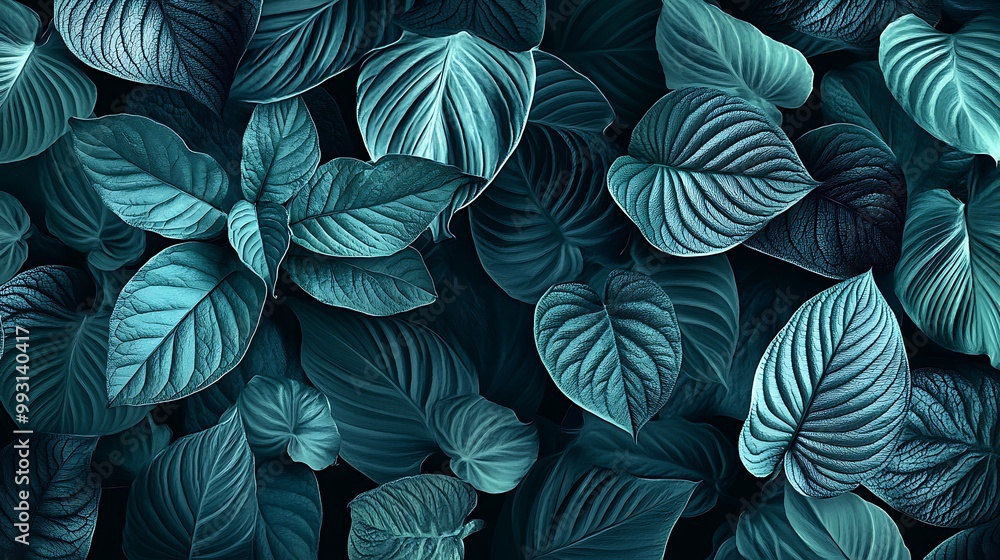 Vibrant Green Foliage Closeup with Textured Leaves in Natural Light and Detailed Vein-generative ai Vibrant Green Foliage Closeup with Textured Leaves in Natural Light and Detailed Vein-generative ai