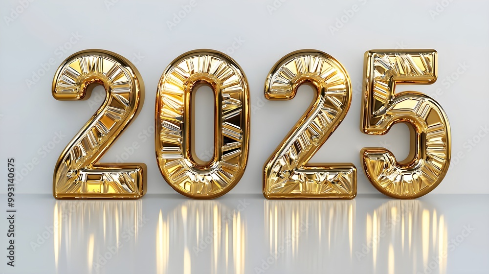 Golden numbers representing the year 2025, symbolizing a bright and prosperous future with shiny and festive elements. Golden numbers representing the year 2025, symbolizing a bright and prosperous future with shiny and festive elements.