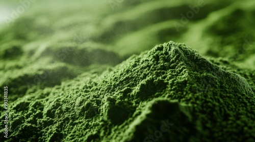 Green Superfood Powders on Textured Surface