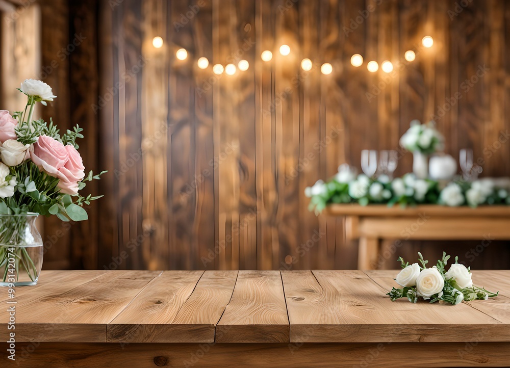 Fototapeta premium bouquet of white flowers bokeh 