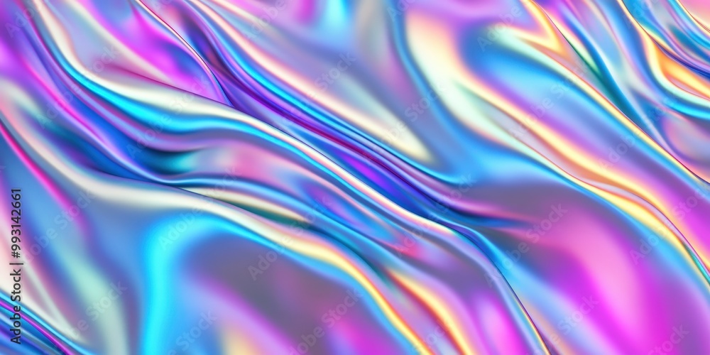 Fototapeta premium Colorful Abstract Holographic Wavy Background Design
