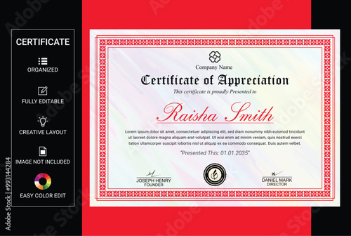 Elegant certificate of achievement template