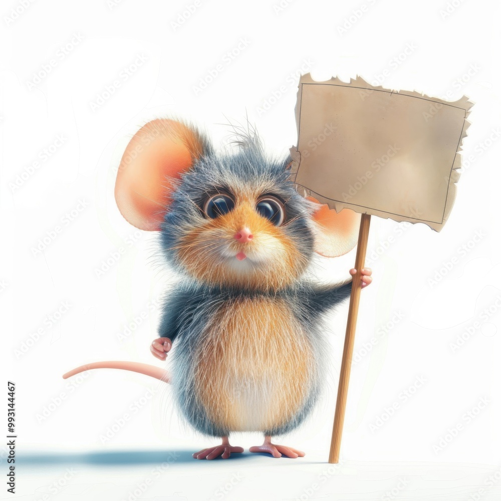 Represents themes related to learning and exploration, particularly in educational materials for kids. mouse holding blank sign Represents themes related to learning and exploration, particularly in educational materials for kids. mouse holding blank sign