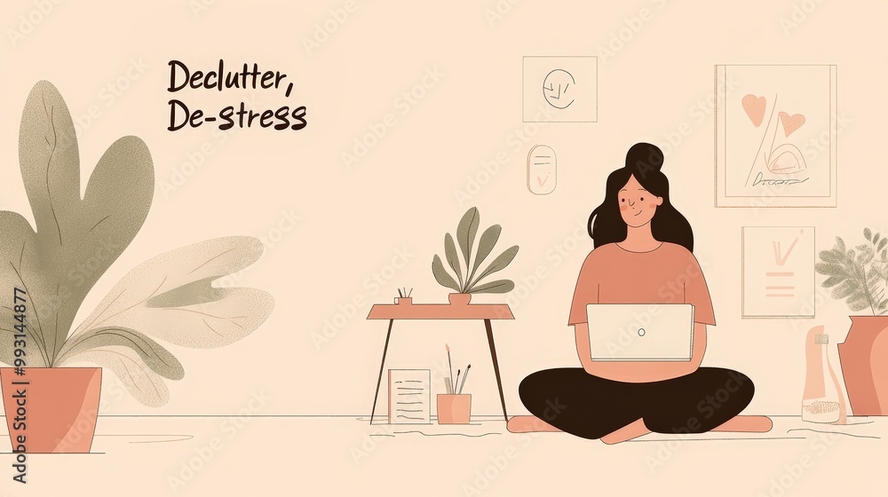 Peaceful Workspace for Decluttering and Relaxation Peaceful Workspace for Decluttering and Relaxation