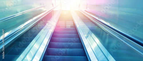 Escalator in an underground station, Abstract image a moving escalator, fast blurry escalator, blurred futuristic movement, blurry escalator motion