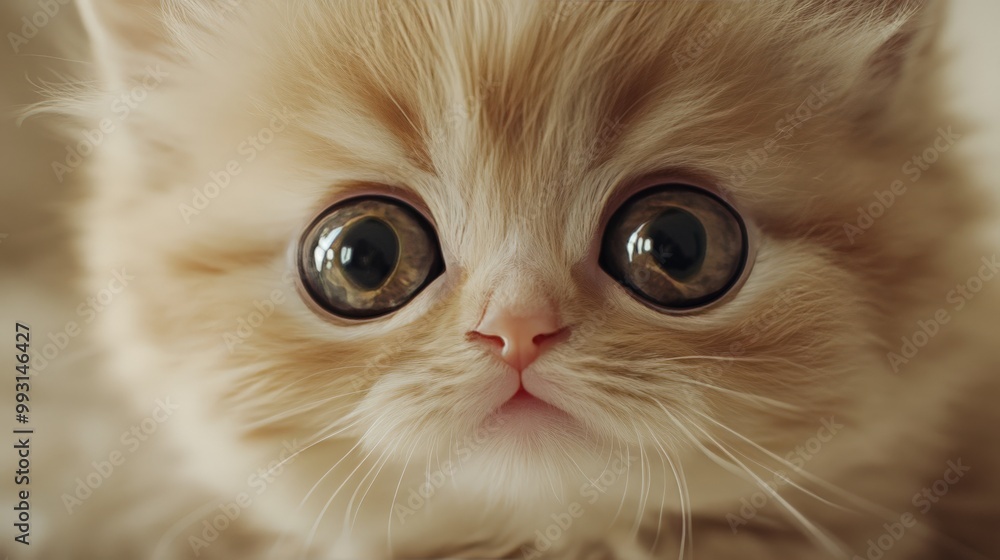 A close-up image of an adorable, fluffy kitten with large, expressive eyes gazing directly at the camera. Perfect for pet-related content. A close-up image of an adorable, fluffy kitten with large, expressive eyes gazing directly at the camera. Perfect for pet-related content.