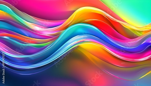 Dynamic Abstract Waves in Vibrant Colors for Creative Backgrounds and Digital Art Designs