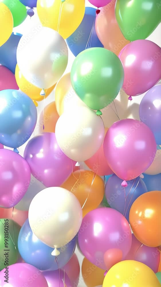 Colorful balloons floating closely together in a cheerful party setting Colorful balloons floating closely together in a cheerful party setting