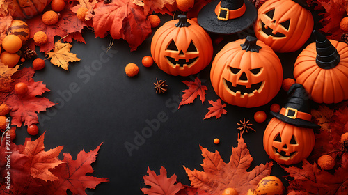 Background image for text Halloween Treats and Pumpkin Magic