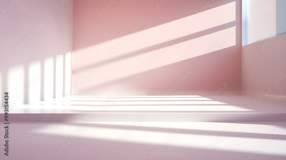 Bright and Serene Minimalist Room with Soft Pink Walls and Light Streaming Through Windows - Ideal Wall Product Background Mockup for Creative Projects Bright and Serene Minimalist Room with Soft Pink Walls and Light Streaming Through Windows - Ideal Wall Product Background Mockup for Creative Projects