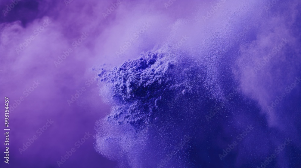 Naklejka premium Vibrant Butterfly Pea Powder Dust in Blue Hue