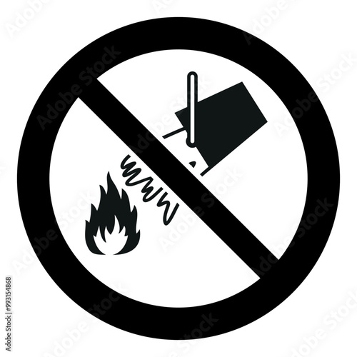 ISO prohibition safety signs symbol and pictogram only_do not extinguish with water_black and white edition