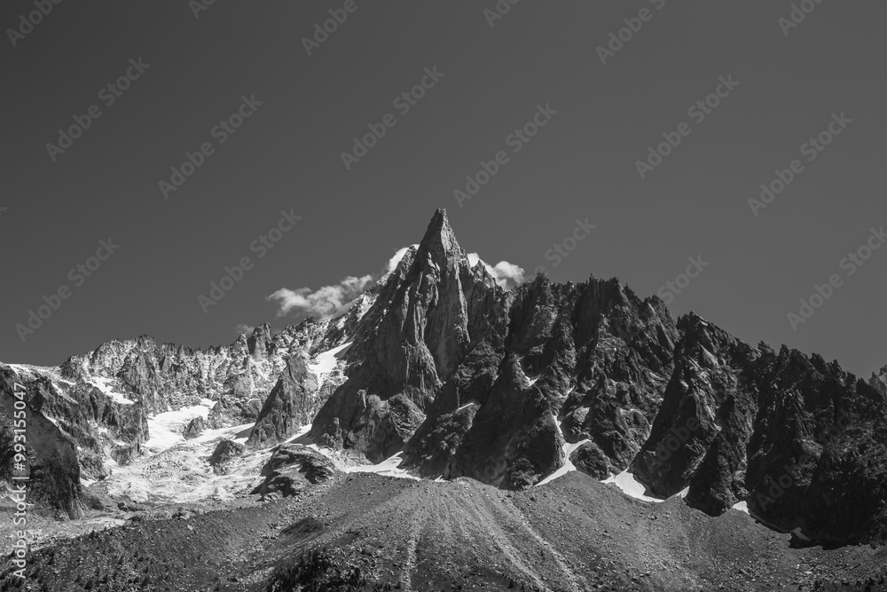 Peak of mountain high in the Alps.