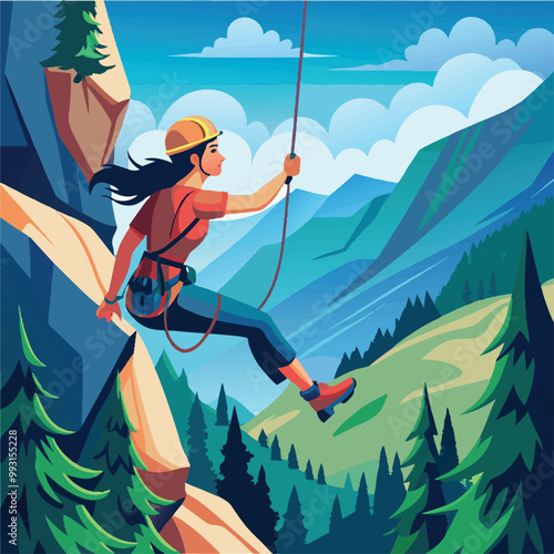 climber on the mountain