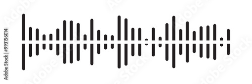 Waves of the equalizer. Vector illustration of music sound on isolated background. Drawing of radio signal painted by black inks. Sketch of musical soundtrack. Etching of voice record in eps 10.