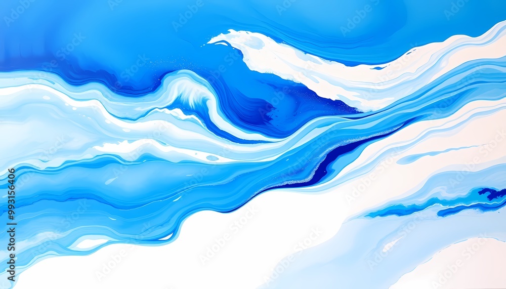 Bold Blue and White Abstract Art with Thick Texture - Swirling Brush Strokes and Dynamic Movement Bold Blue and White Abstract Art with Thick Texture - Swirling Brush Strokes and Dynamic Movement