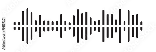 Waves of the equalizer. Vector illustration of music sound on isolated background. Drawing of radio signal painted by black inks. Sketch of musical soundtrack. Etching of voice record in eps 10.