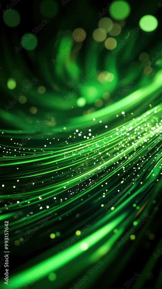 Abstract green lights and glowing particles in a flowing pattern, creating a mesmerizing visual effect, ideal for creative projects. Abstract green lights and glowing particles in a flowing pattern, creating a mesmerizing visual effect, ideal for creative projects.