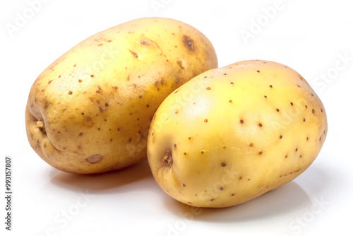 potatoes isolated on white backgroundpotato, food, vegetable, isolated, potatoes, white, fresh, raw, healthy, brown, root, organic, agriculture, fruit, starch, diet, vegetarian, tuber, ingredient, yel photo