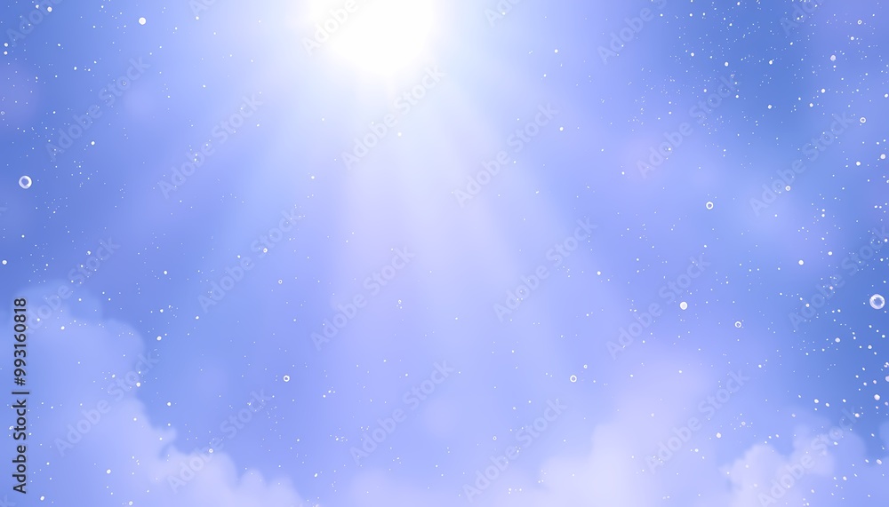Fototapeta premium Dreamy Cosmic Scene with Floating Particles in a Blue-Lavender Gradient