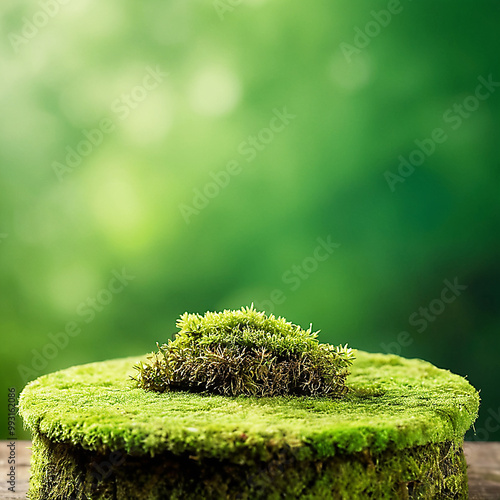 green moss on the stone