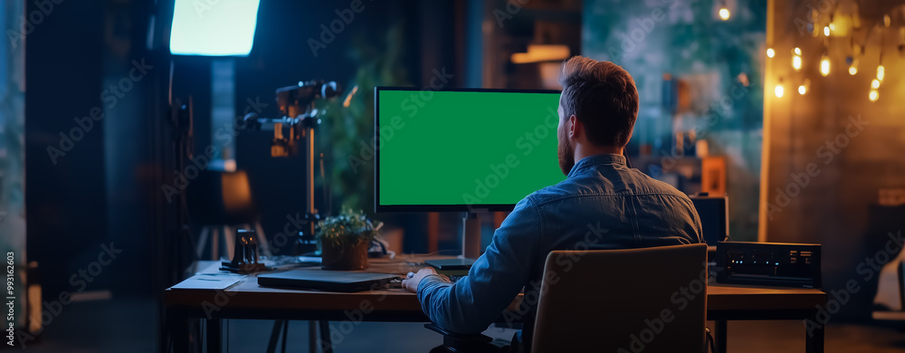 A creative professional working on a computer in a modern, dimly lit office environment, focusing on the screen, ideal for content about productivity and design work. A creative professional working on a computer in a modern, dimly lit office environment, focusing on the screen, ideal for content about productivity and design work.