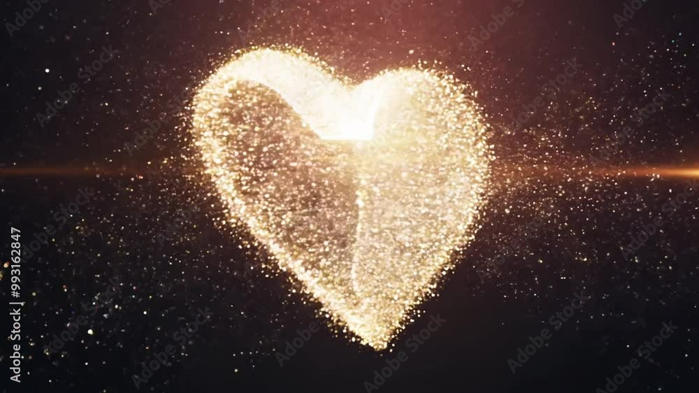 Golden Particle Heart Animation Golden Particle Heart Animation