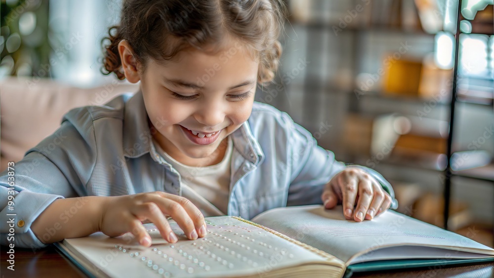 A close-up of a joyful student exploring a Braille book, showcasing inclusion in learning.
A close-up of a joyful student exploring a Braille book, showcasing inclusion in learning.