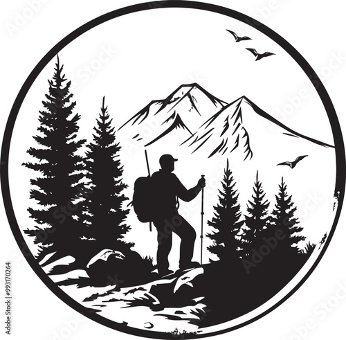 Trail vector silhouette