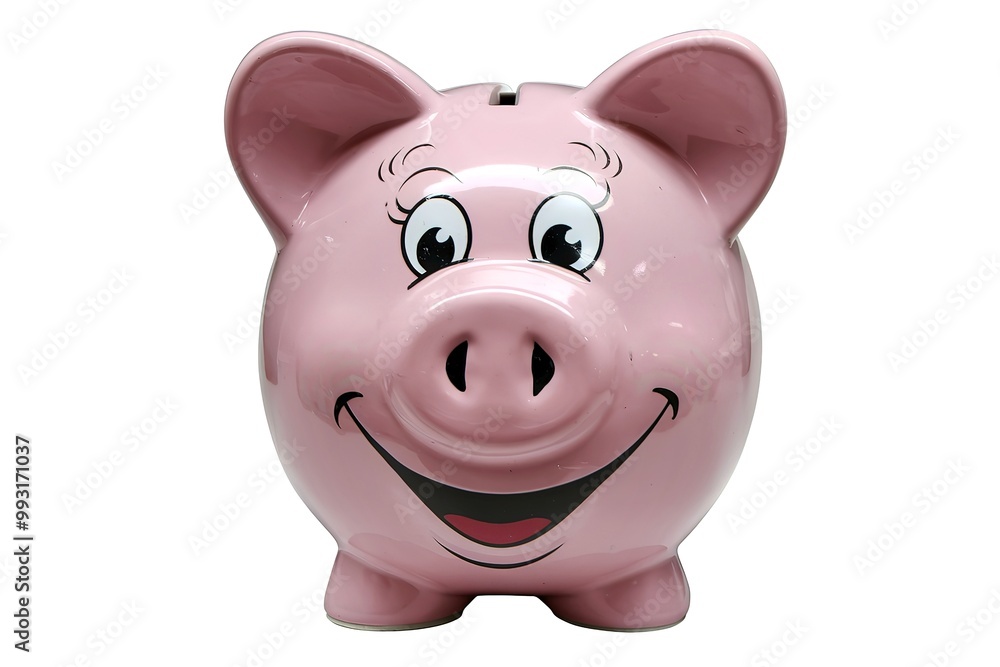a front view of a piggy bank made from plastic