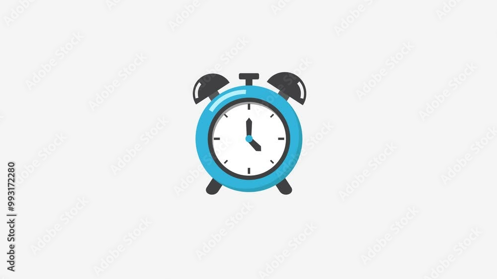 animated flat icon of alarm clock video animated flat icon of alarm clock video
