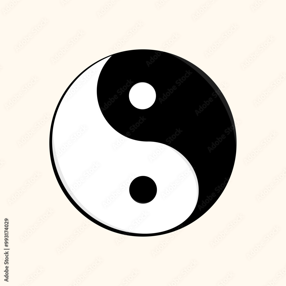 Minimalistic vector illustration of Yin Yang symbols important in Chinese religion and philosophy Minimalistic vector illustration of Yin Yang symbols important in Chinese religion and philosophy