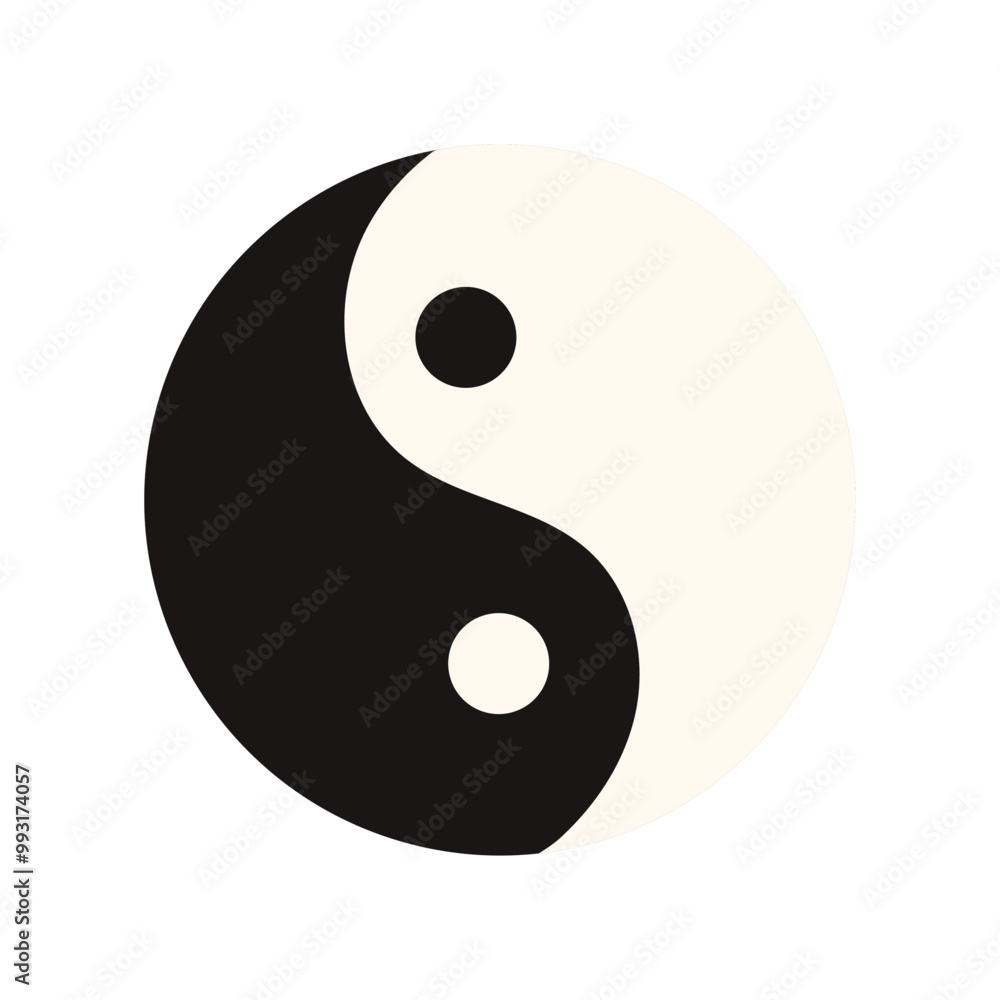 Minimalistic vector illustration of Yin Yang symbols important in Chinese religion and philosophy Minimalistic vector illustration of Yin Yang symbols important in Chinese religion and philosophy