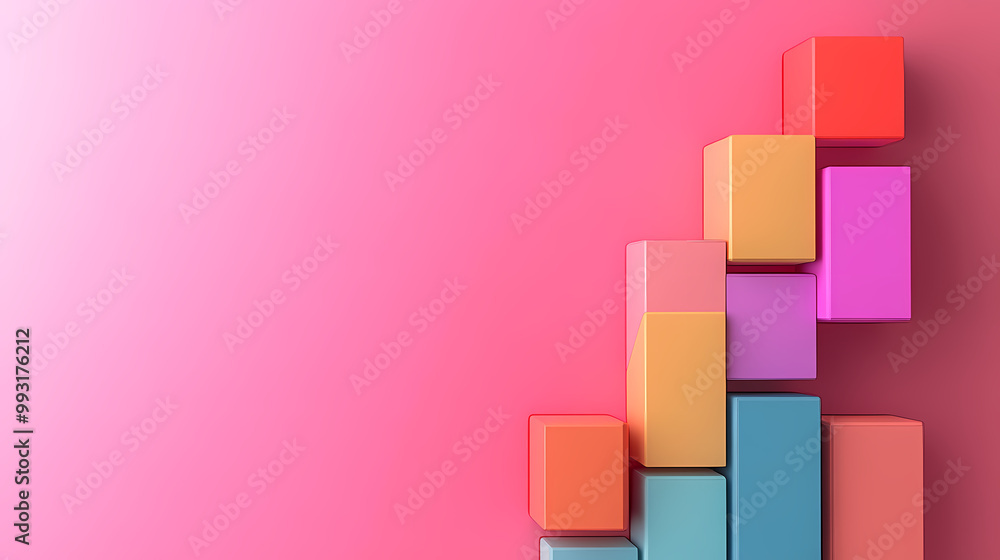 Geometric stacking structure of colorful blocks Geometric stacking structure of colorful blocks