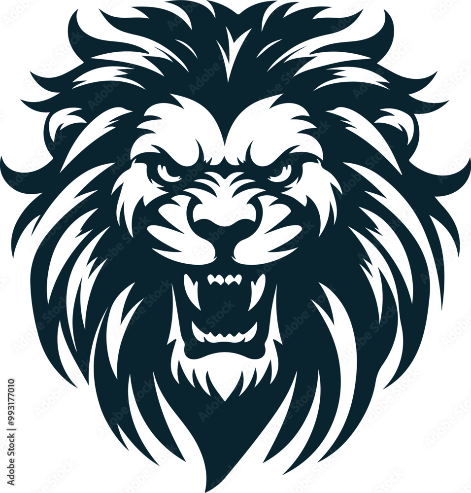Angry lion Silhouette Vector file. on white background Angry lion Silhouette Vector file. on white background