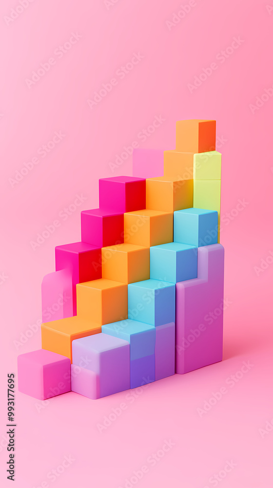 Geometric stacking structure of colorful blocks Geometric stacking structure of colorful blocks
