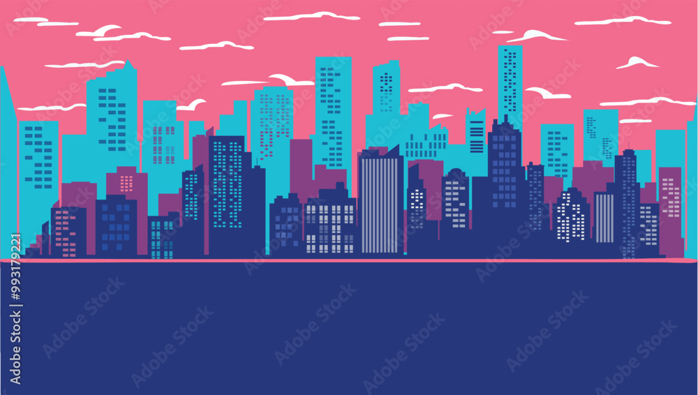 Naklejka premium Cyberpunk illustraion for platformer games