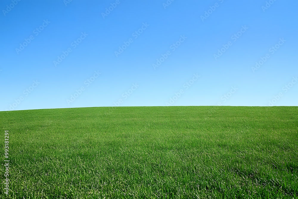 Minimalist Green Field Under Clear Blue Sky Minimalist Green Field Under Clear Blue Sky