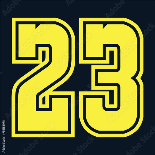 Jersey Number 23 for T-Shirt Design