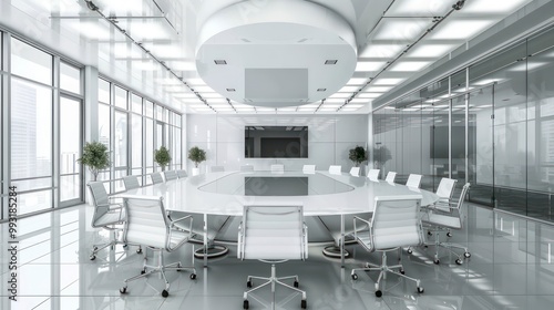 company executive board room with a big reunion table