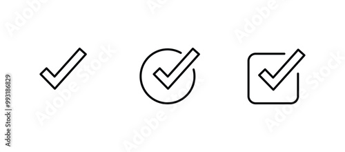 Checkmark icon. Checkmark vector set. Approved symbol vector.