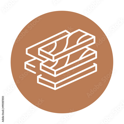 Lumber line black icon. Plywood illustration.