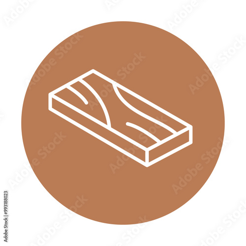 Rasped wooden timber plank line black icon. Sign for web page, mobile app, button, logo.
