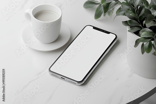 Wallpaper Mural Smartphone with blank screen on bright background. Mockup for design Torontodigital.ca