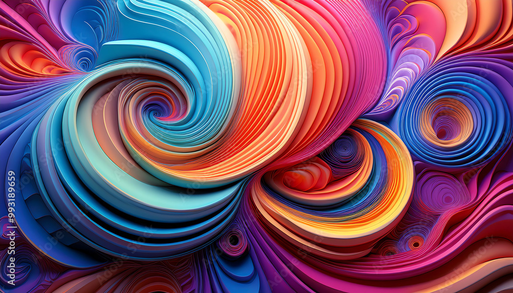 Vibrant abstract swirl design with colorful layers and dynamic movement. Vibrant abstract swirl design with colorful layers and dynamic movement.