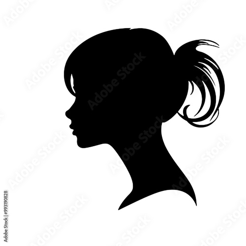 silhouette of a woman's face, side view