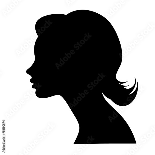 silhouette of a woman's face, side view