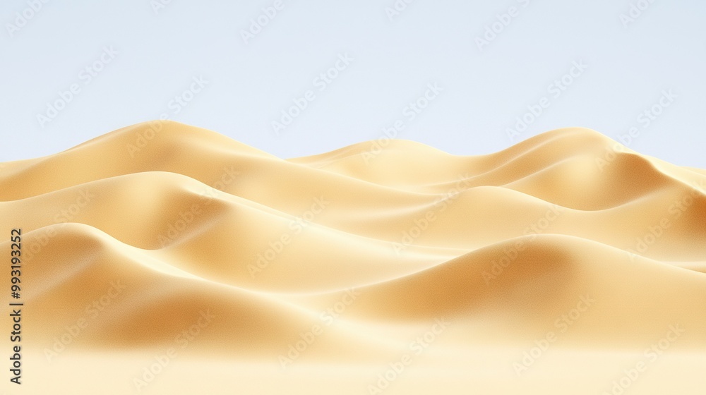 A serene desert landscape boasts a striking contrast between the deep blue sky in the background and the soft, pale blue sky above A serene desert landscape boasts a striking contrast between the deep blue sky in the background and the soft, pale blue sky above